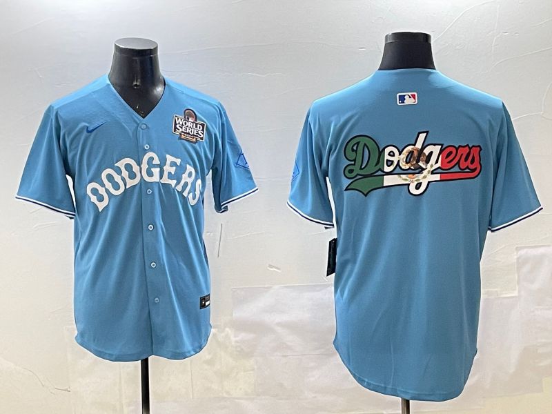 Men Los Angeles Dodgers Blank Light Blue Throwback Game 2025 Nike MLB Jersey style 5->los angeles dodgers->MLB Jersey